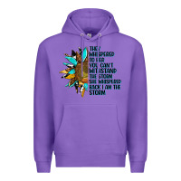 Purple sunflower they whispered to her Premium Hoodie - AdoDesignShop