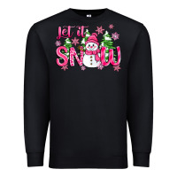 Black pink christmas let it snow Premium Sweatshirt - Zillion Design Studio