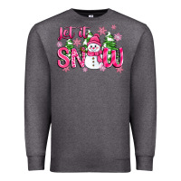 Charcoal Heather pink christmas let it snow Premium Sweatshirt - Zillion Design Studio