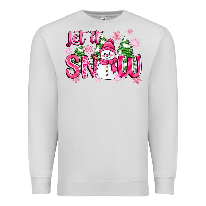 Pink Christmas Let It Snow Premium Sweatshirt by Zillion Design Studio | Teevron