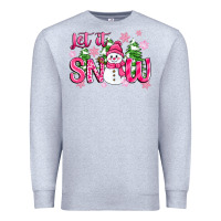 Heather Grey pink christmas let it snow Premium Sweatshirt - Zillion Design Studio