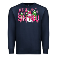 Navy pink christmas let it snow Premium Sweatshirt - Zillion Design Studio