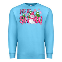 Ocean Blue pink christmas let it snow Premium Sweatshirt - Zillion Design Studio