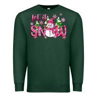 Sports Green pink christmas let it snow Premium Sweatshirt - Zillion Design Studio