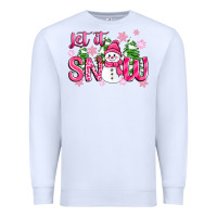 White pink christmas let it snow Premium Sweatshirt - Zillion Design Studio