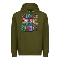 Army Green school's out for summer teacherlife Premium Hoodie - AdoDesignShop