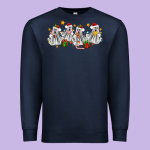 Pantasmas Ghost Christmas Premium Sweatshirt Designed By Zillion Design Studio