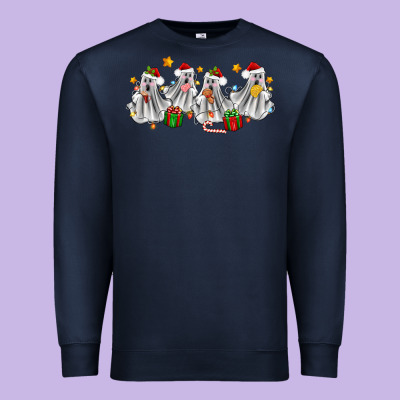 Pantasmas Ghost Christmas Premium Sweatshirt Designed By Zillion Design Studio