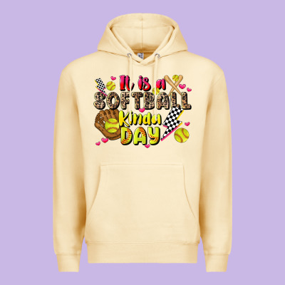 It Is A Softball Kinda Day Premium Hoodie Designed By Jahusdesignshop