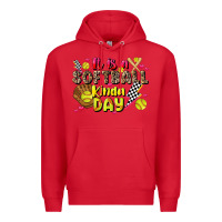 Red it is a softball kinda day Premium Hoodie - JahusDesignShop