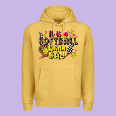 It Is A Softball Kinda Day Premium Hoodie Designed By Jahusdesignshop