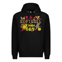 Black it is a softball kinda day Premium Hoodie - JahusDesignShop