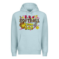Blue Mist it is a softball kinda day Premium Hoodie - JahusDesignShop