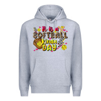 Heather Grey it is a softball kinda day Premium Hoodie - JahusDesignShop