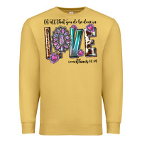 Antique Gold western let all that you do be done in love with g Premium Sweatshirt - texasbilliewilder