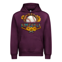 Mauve Wine western baseball with sunflower Urban Hoodie - BundleAndBundleShop