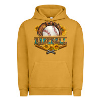 Pigment Peanut Butter western baseball with sunflower Urban Hoodie - BundleAndBundleShop
