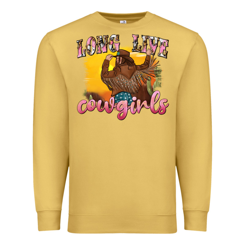 Western Long Live Cowgirls Premium Sweatshirt by texasbilliewilder | Teevron