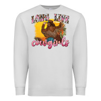 Dove Grey western long live cowgirls Premium Sweatshirt - texasbilliewilder