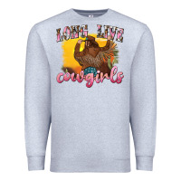 Heather Grey western long live cowgirls Premium Sweatshirt - texasbilliewilder