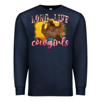 Navy western long live cowgirls Premium Sweatshirt - texasbilliewilder