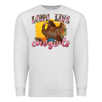 Oatmeal Heather western long live cowgirls Premium Sweatshirt - texasbilliewilder