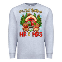 Heather Grey our first christmas as mr and mrs Premium Sweatshirt - Zillion Design Studio