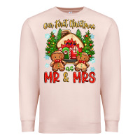 Pale Pink our first christmas as mr and mrs Premium Sweatshirt - Zillion Design Studio