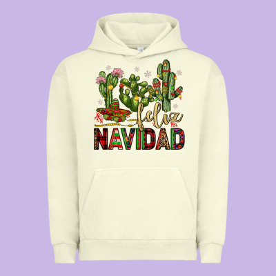 Cactus Feliz Navidad Urban Hoodie Designed By Jahusdesignshop