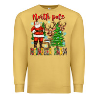 Antique Gold north pole reindeer farm Premium Sweatshirt - Zillion Design Studio