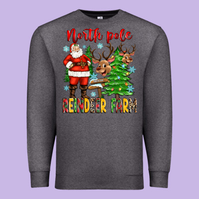 North Pole Reindeer Farm Premium Sweatshirt Designed By Zillion Design Studio