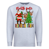 Heather Grey north pole reindeer farm Premium Sweatshirt - Zillion Design Studio