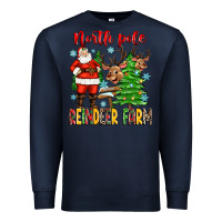 Navy north pole reindeer farm Premium Sweatshirt - Zillion Design Studio