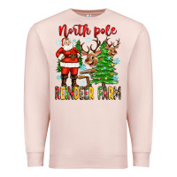 Pale Pink north pole reindeer farm Premium Sweatshirt - Zillion Design Studio