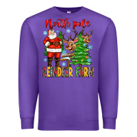 Purple north pole reindeer farm Premium Sweatshirt - Zillion Design Studio