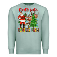 Seafoam north pole reindeer farm Premium Sweatshirt - Zillion Design Studio