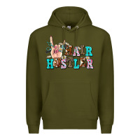 Army Green hair hustler Premium Hoodie - AdoDesignShop