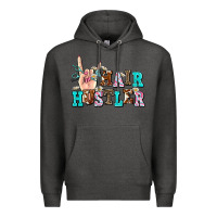 Charcoal Heather hair hustler Premium Hoodie - AdoDesignShop