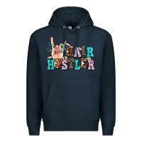 Navy hair hustler Premium Hoodie - AdoDesignShop