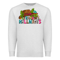 Oatmeal Heather yeehaws and hellnaws Premium Sweatshirt - texasbilliewilder