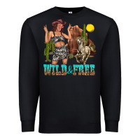 Black wild and free Premium Sweatshirt - texasbilliewilder