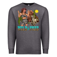 Charcoal Heather wild and free Premium Sweatshirt - texasbilliewilder