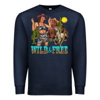 Navy wild and free Premium Sweatshirt - texasbilliewilder