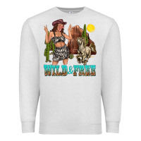 Oatmeal Heather wild and free Premium Sweatshirt - texasbilliewilder
