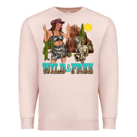 Pale Pink wild and free Premium Sweatshirt - texasbilliewilder
