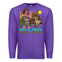 Purple wild and free Premium Sweatshirt - texasbilliewilder