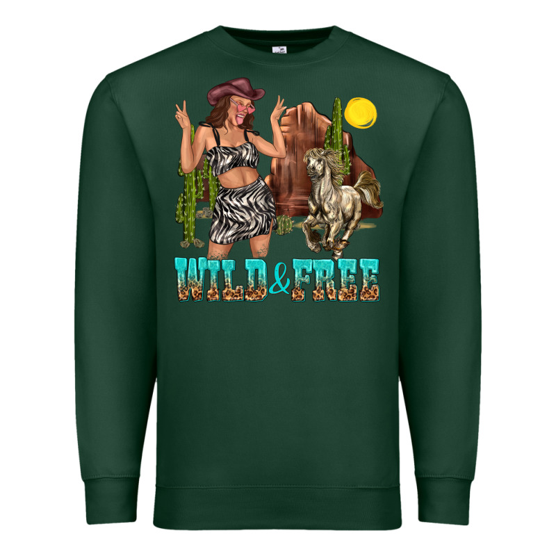 Wild And Free Premium Sweatshirt by texasbilliewilder | Teevron