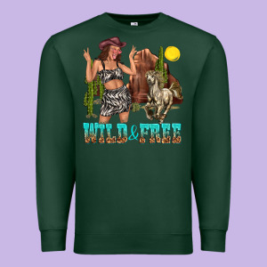 Wild And Free Premium Sweatshirt Designed By Texasbilliewilder