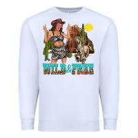 White wild and free Premium Sweatshirt - texasbilliewilder