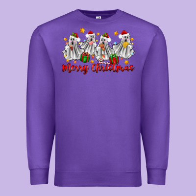 Merry Christmas Pantasmas Ghost Christmas Premium Sweatshirt Designed By Zillion Design Studio